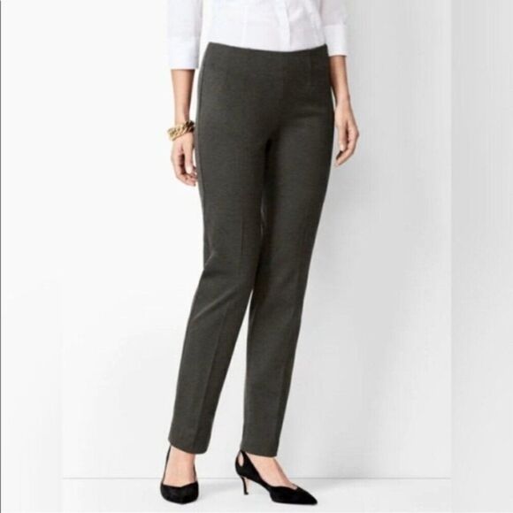 Talbots Classic Slim Leg Pants Size 12 Side Zip Gray - Picture 1 of 11